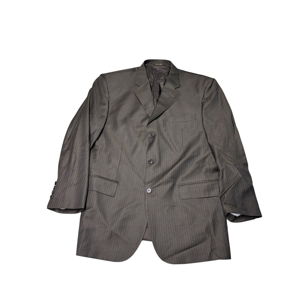 Principe Brown Pinstripe 100% Virgin Wool 3 Button Blazer Mens 42R Made in Italy